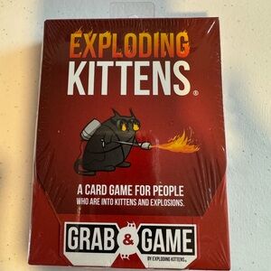 Exploding Kittens Grab & Game Card Game - Red